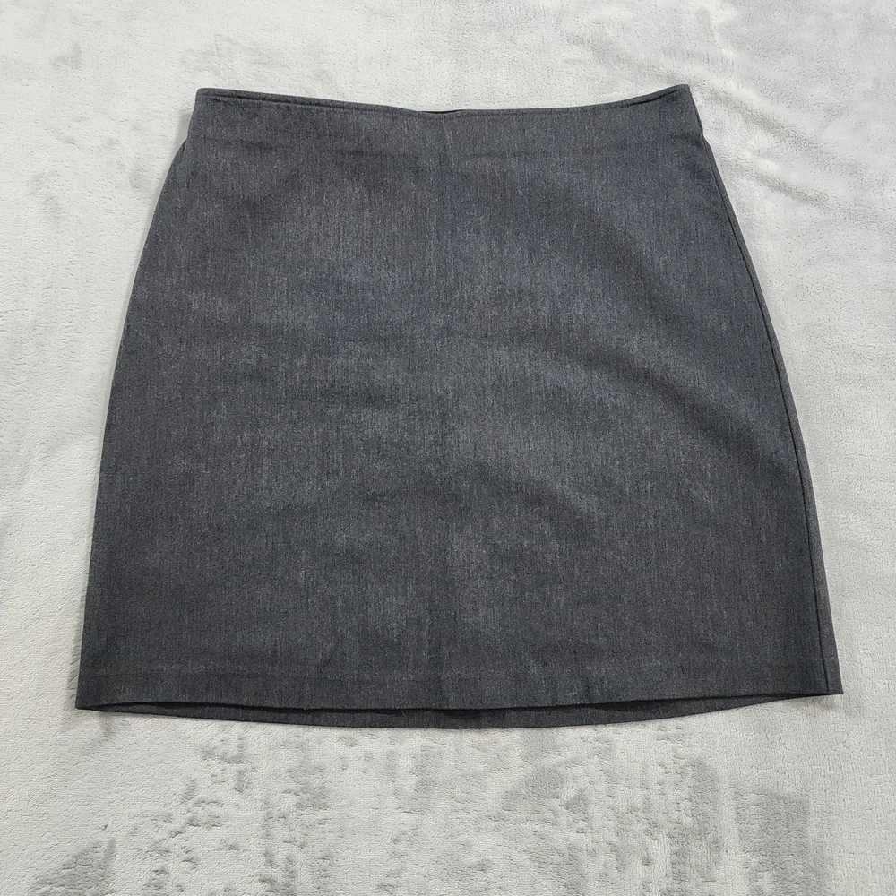 Old Navy Skirt Womens M Gray Knit Pencil Knee Length Pull On Stretch Office